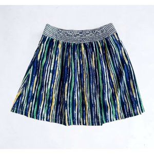 Anthropologie Porridge Blue Green Striped Skirt Size 12